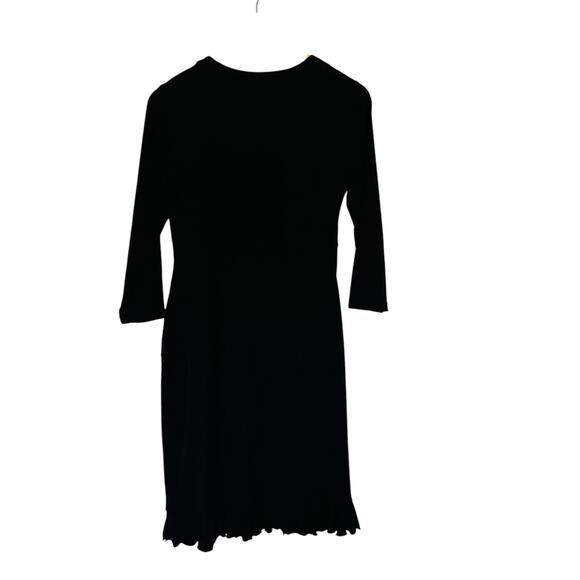 Alfani Black Ruched Side Ruffle Trim Surplice Neck Dress Size M Medium NWT - Picture 2 of 6